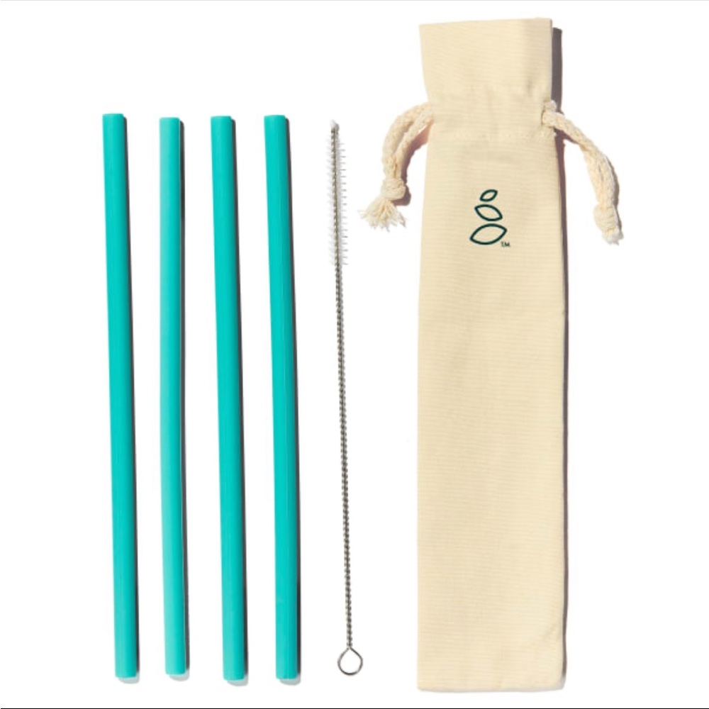 Reusable Silicone Straws, Set of 4, NWT